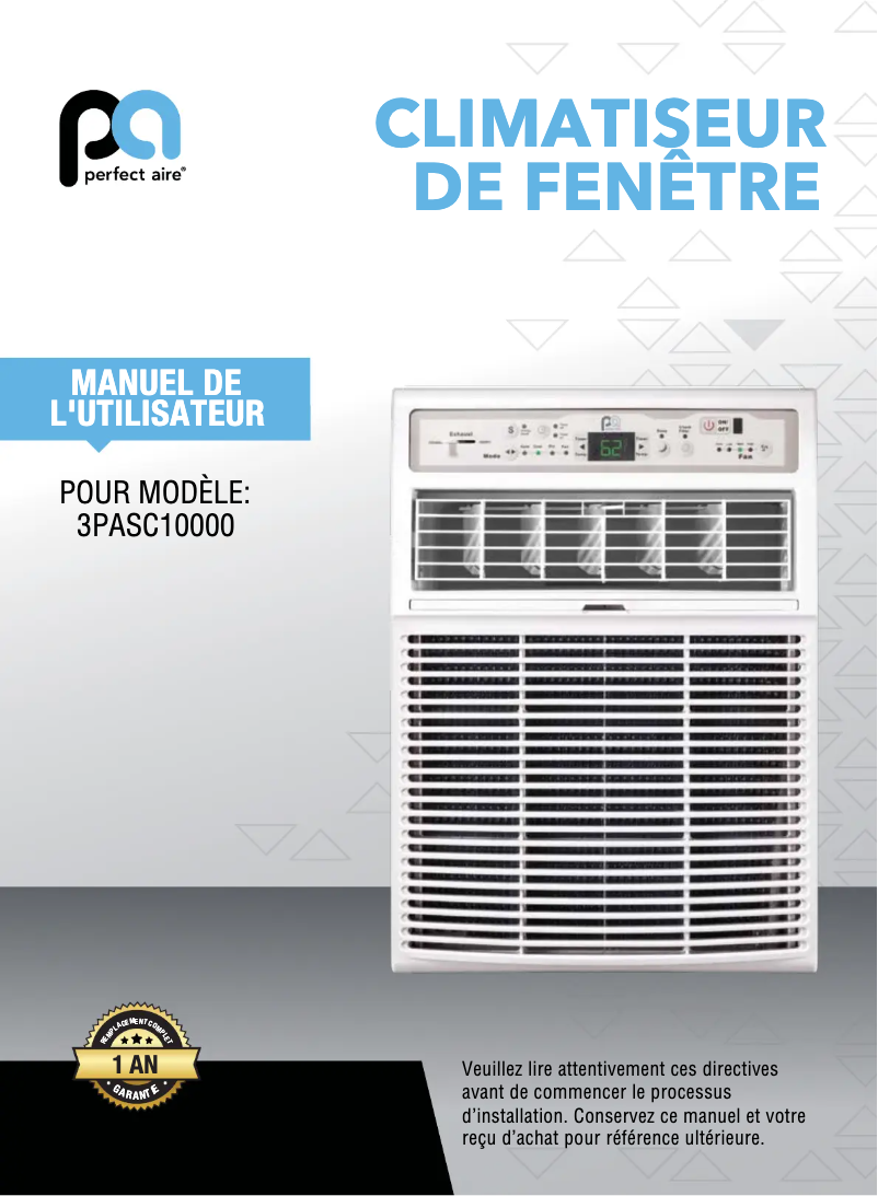 First page image of the manual for 3PASC10000