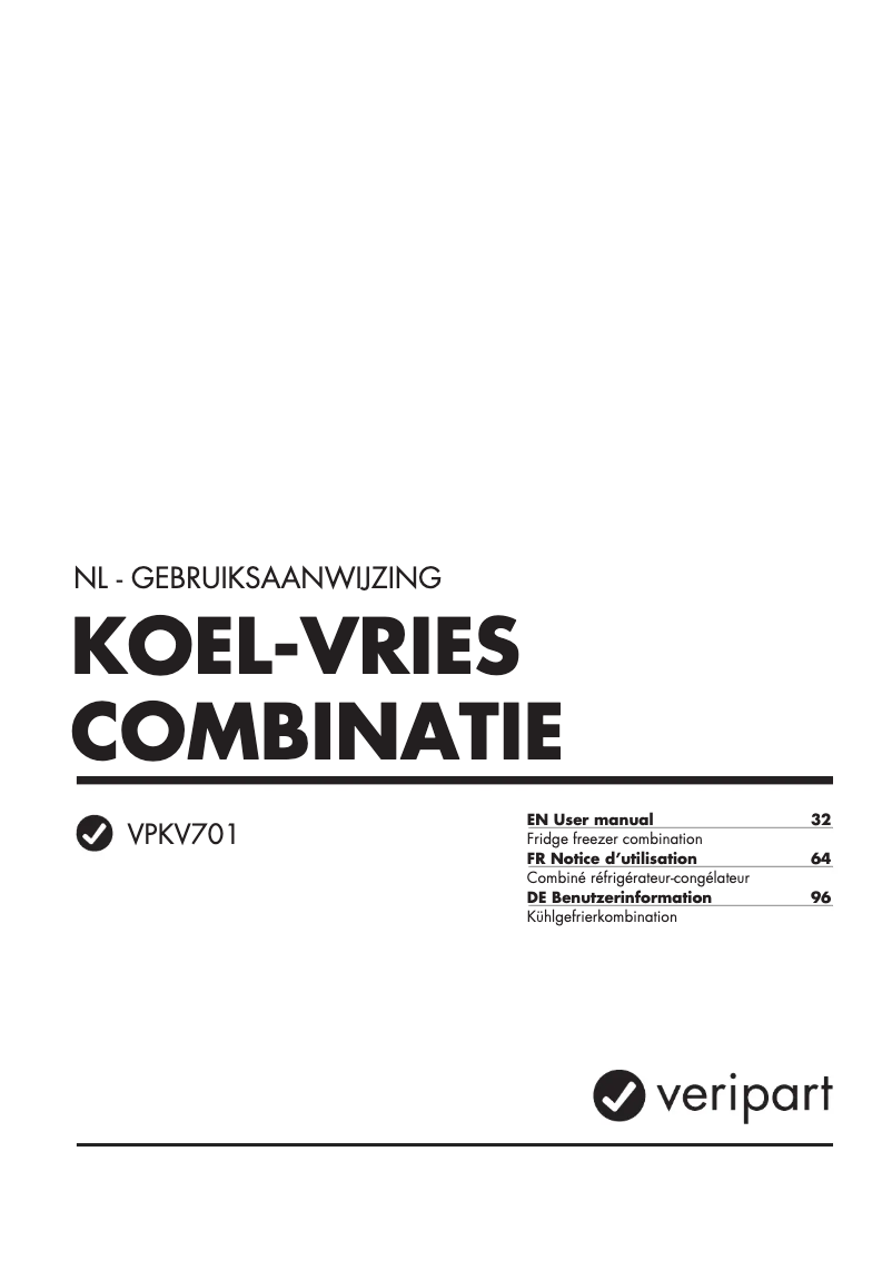 First page image of the manual for VPKV701