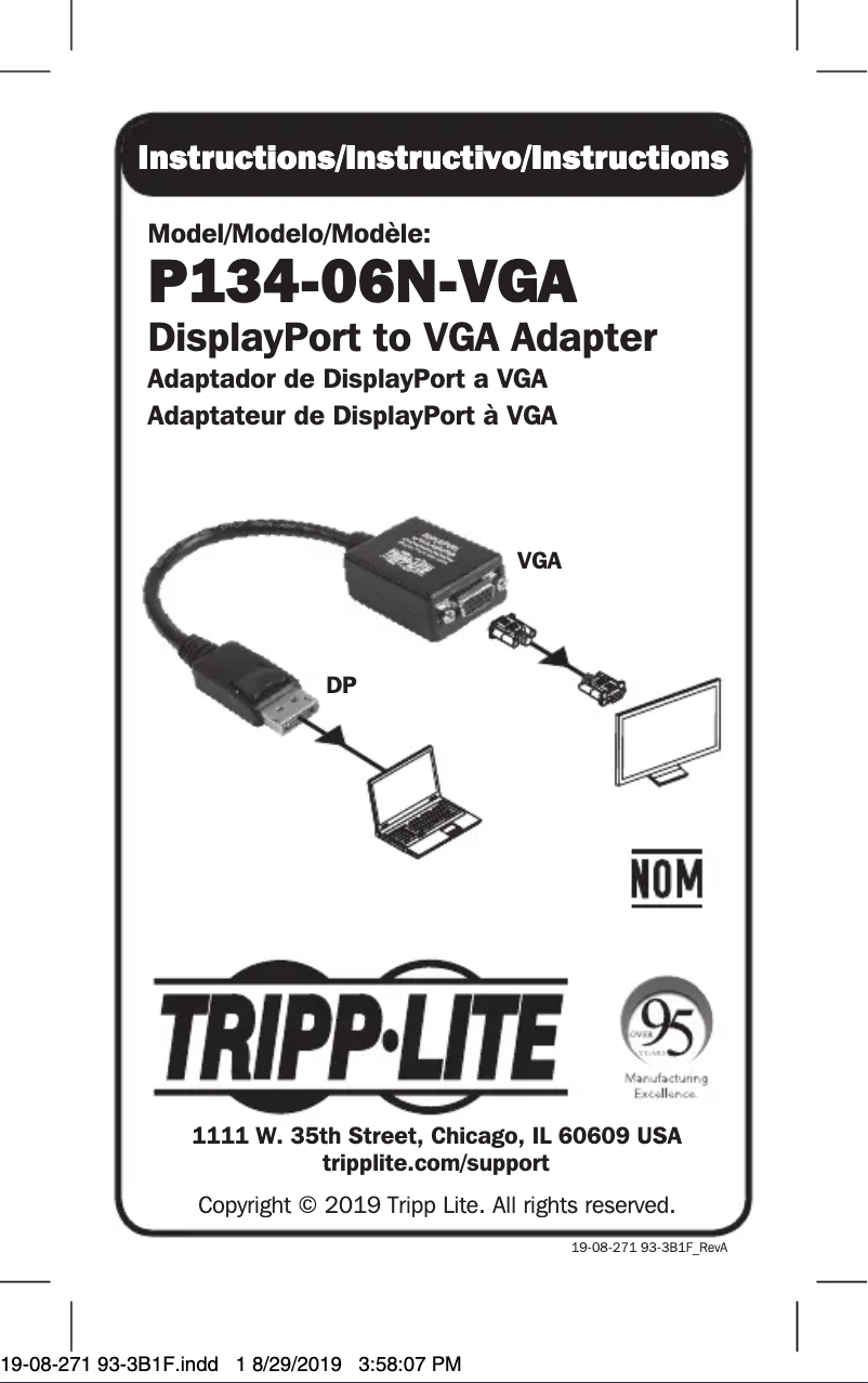 Image de la première page du manuel de l'appareil P134-06N-VGA