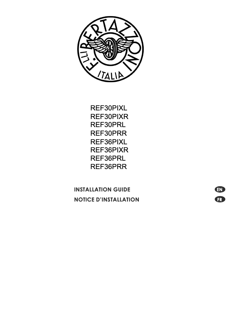 Page 1 of the manual Installation Guide Bertazzoni REF30PIXR