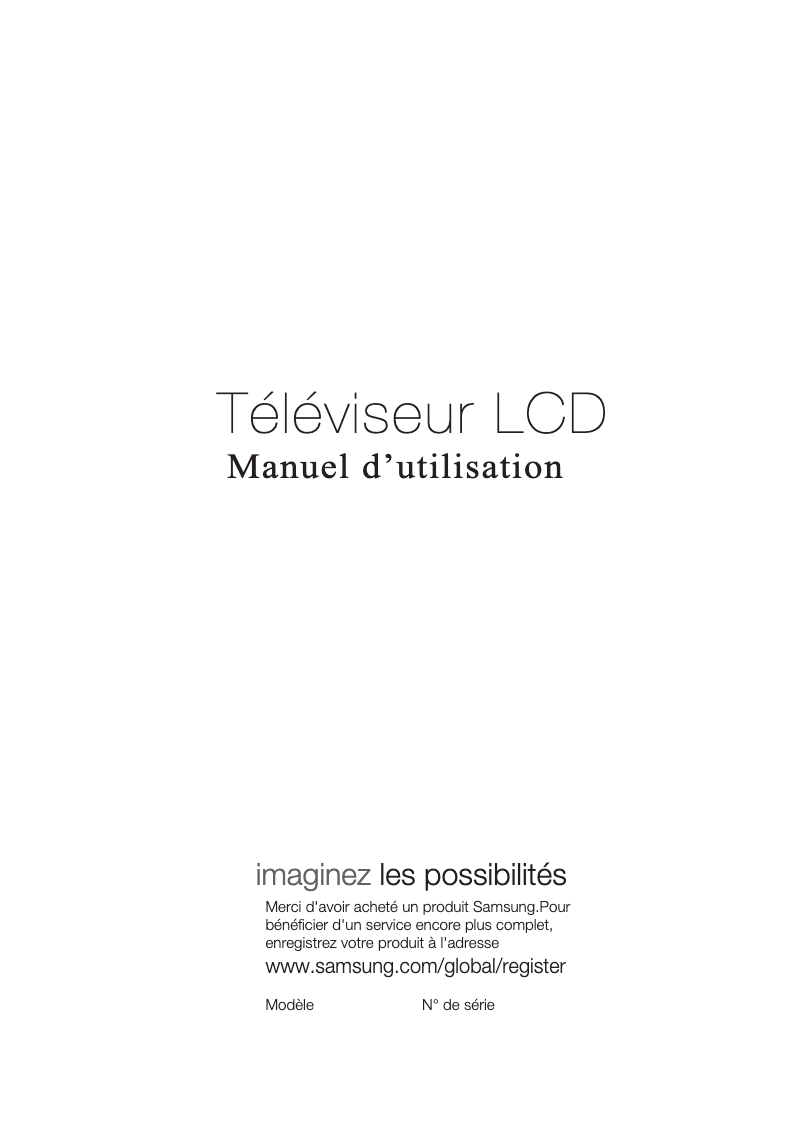 First page image of the manual for LA46C650L1R