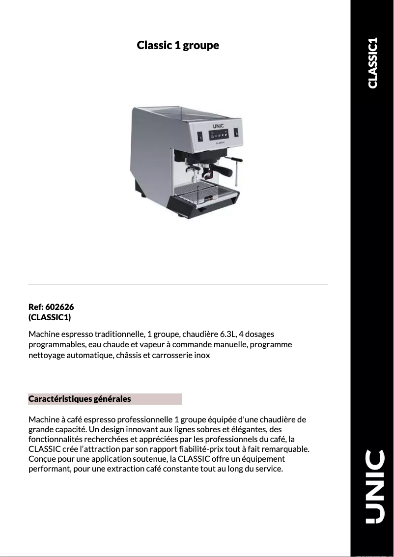 First page image of the manual for CLASSIC 1