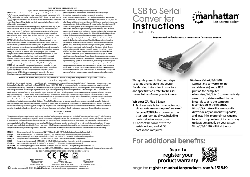 Page 1 of the manual User Manual Manhattan 151849