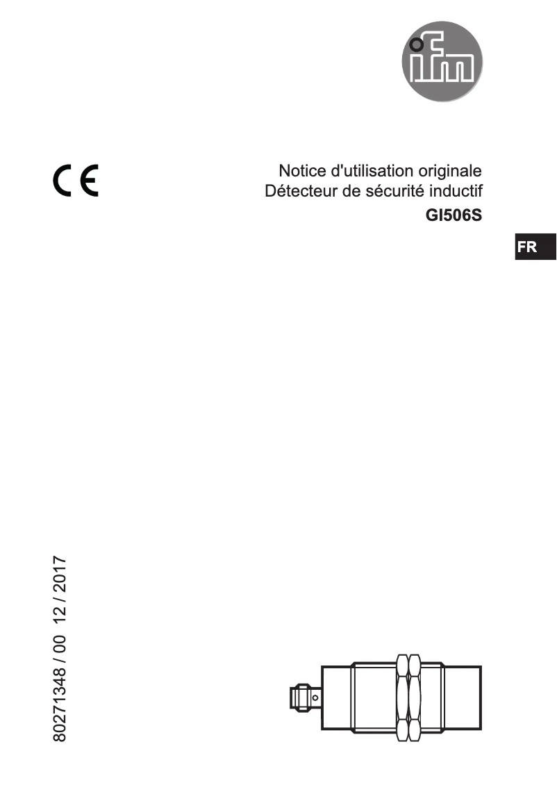 Page 1 of the manual User Manual IFM GI506S