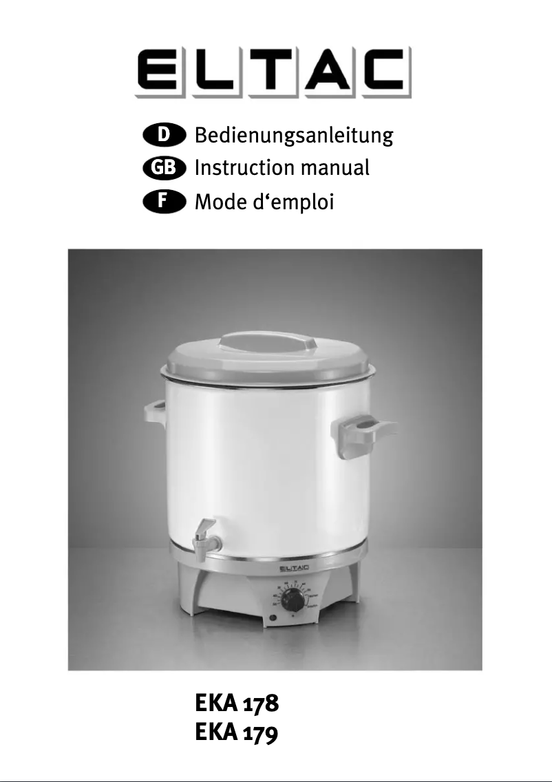 Page 1 of the manual User Manual Rommelsbacher Eltac EKA 179