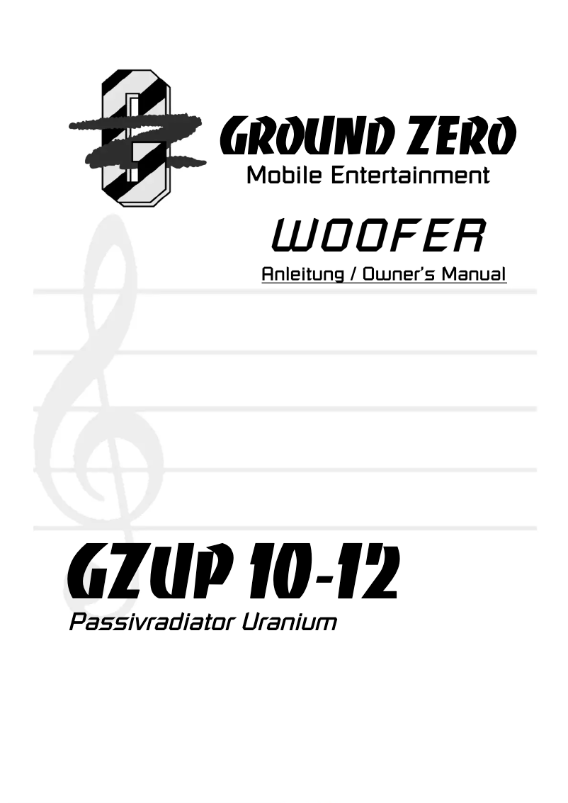 First page image of the manual for GZUP 12