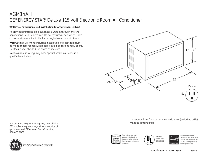 First page image of the manual for AGM14AH