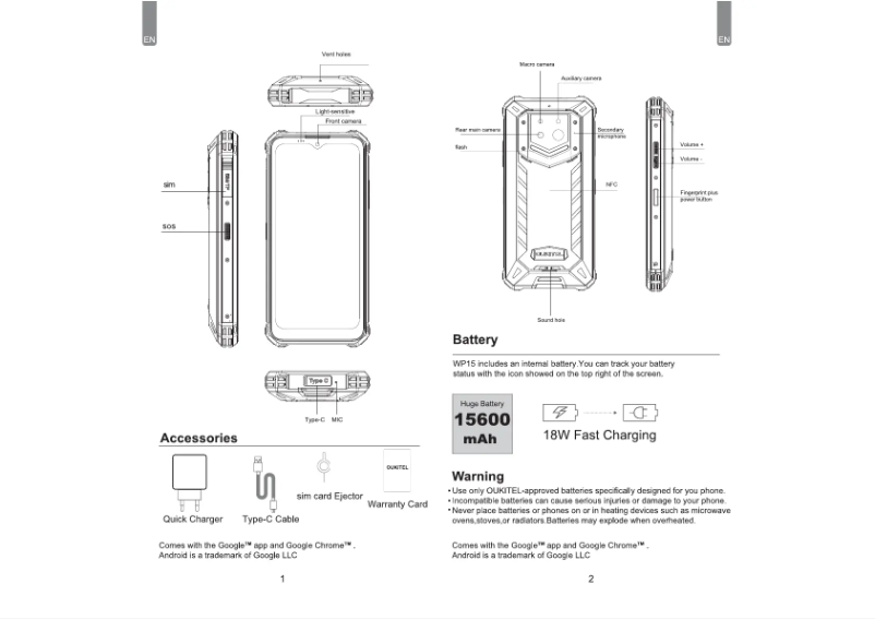 First page image of the manual for WP15