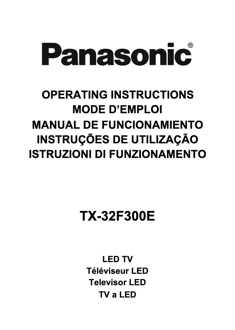 Page 1 of the manual User Manual Panasonic Viera TX-32F300E