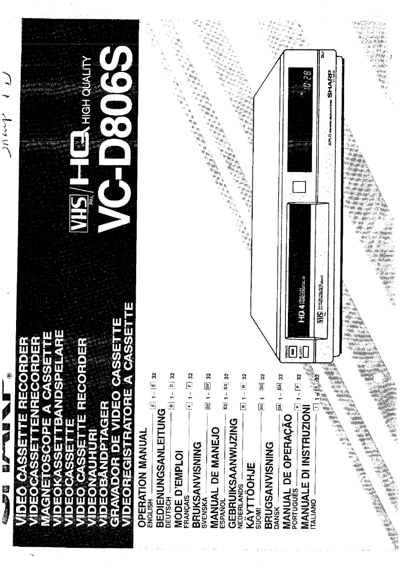 First page image of the manual for VC-D806G