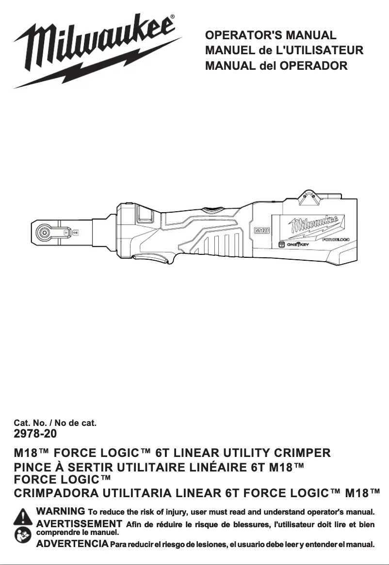 First page image of the manual for M18 Force Logic 2978-22