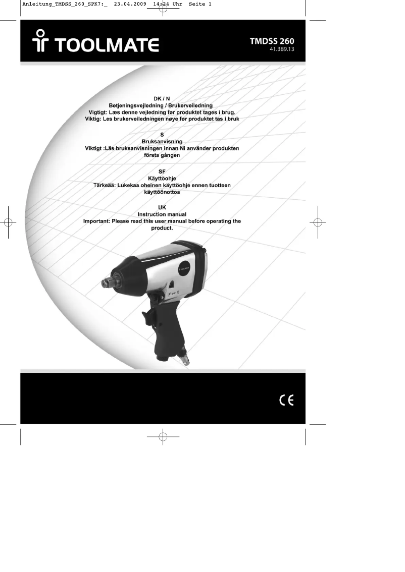 First page image of the manual for TMDSS 260