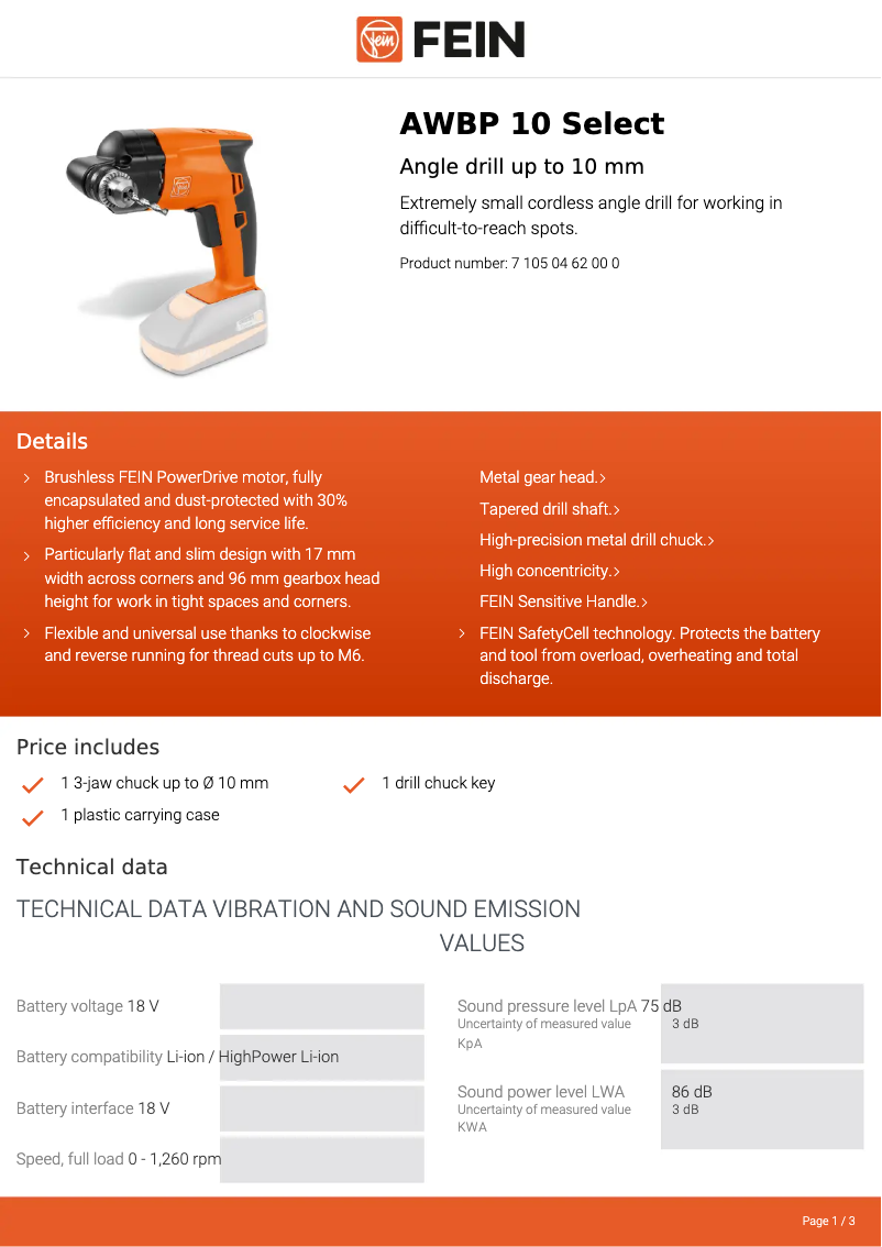 First page image of the manual for AWBP 10 Select