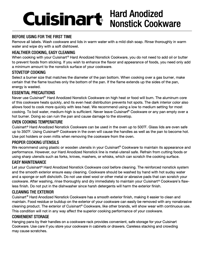 Page 1 of the manual User Manual Cuisinart Chef's Classic 630-20