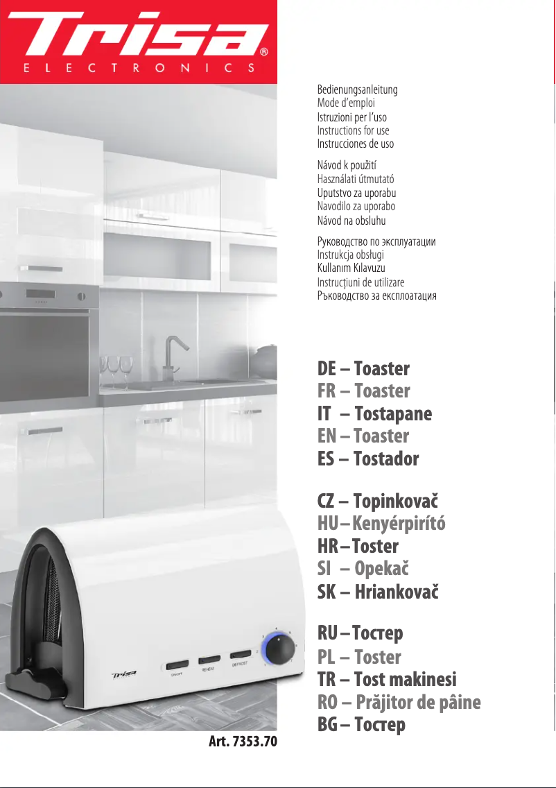 First page image of the manual for Toast & Slide 7353.70