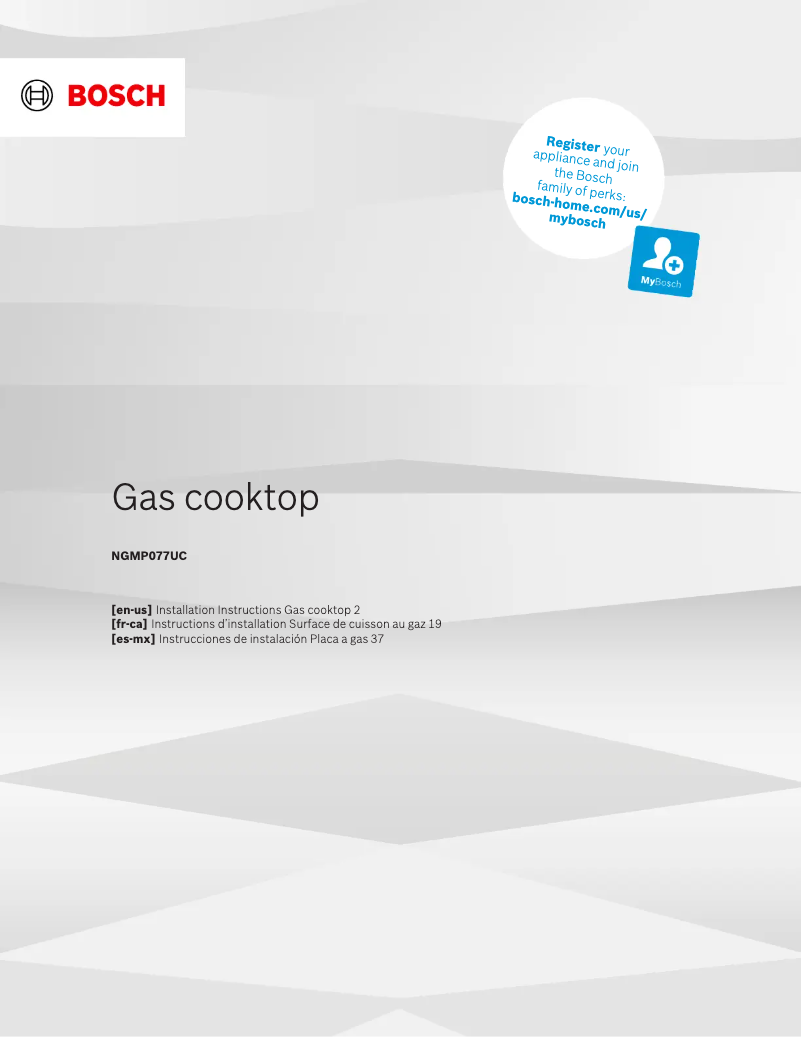 Page 1 of the manual Installation Guide Bosch NGMP077UC