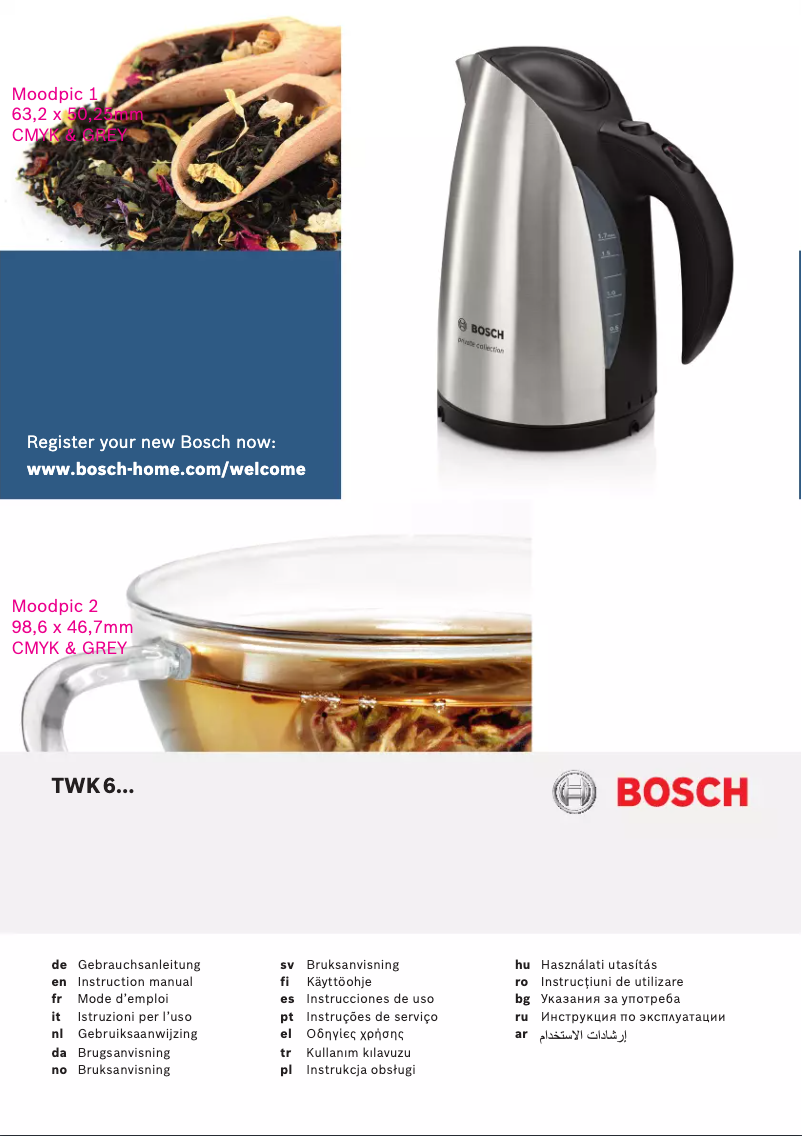 Page 1 of the manual User Manual Bosch TWK6001
