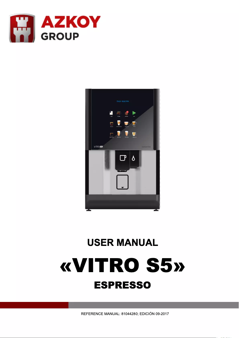 Page 1 of the manual User Manual Azkoyen Vitro S5