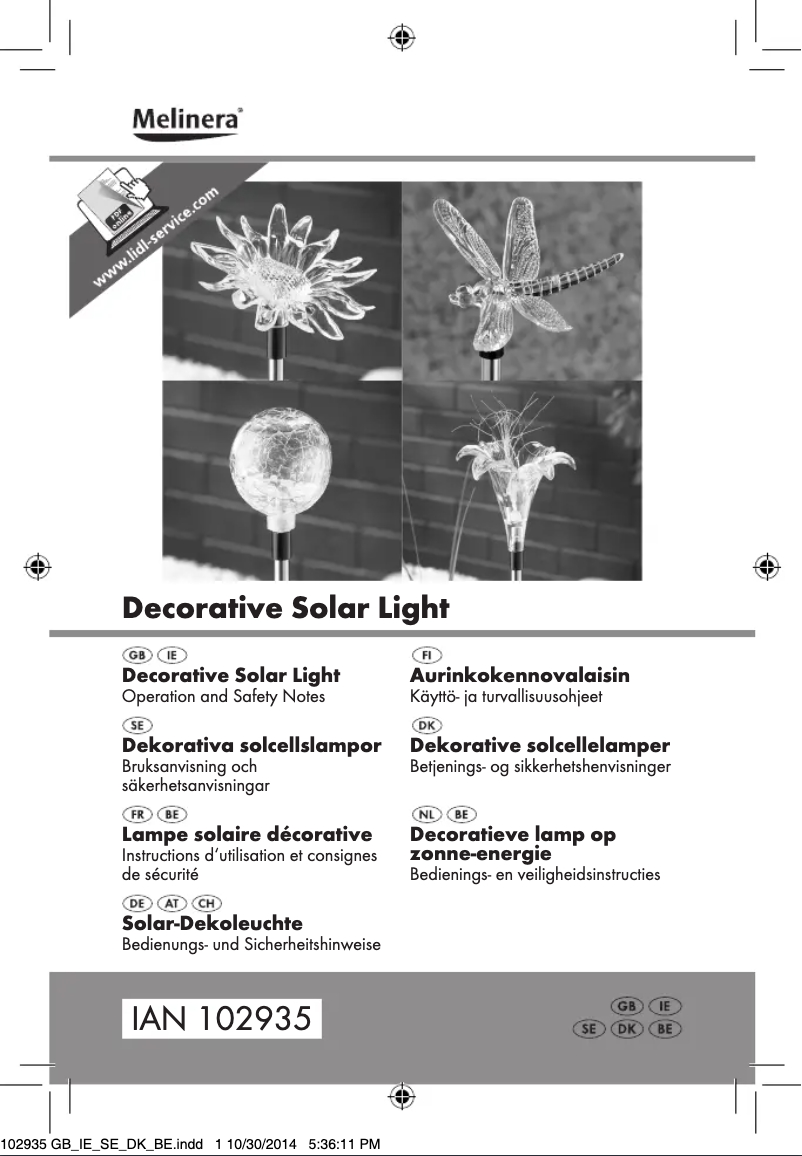 Page 1 of the manual User Manual Melinera IAN 102935