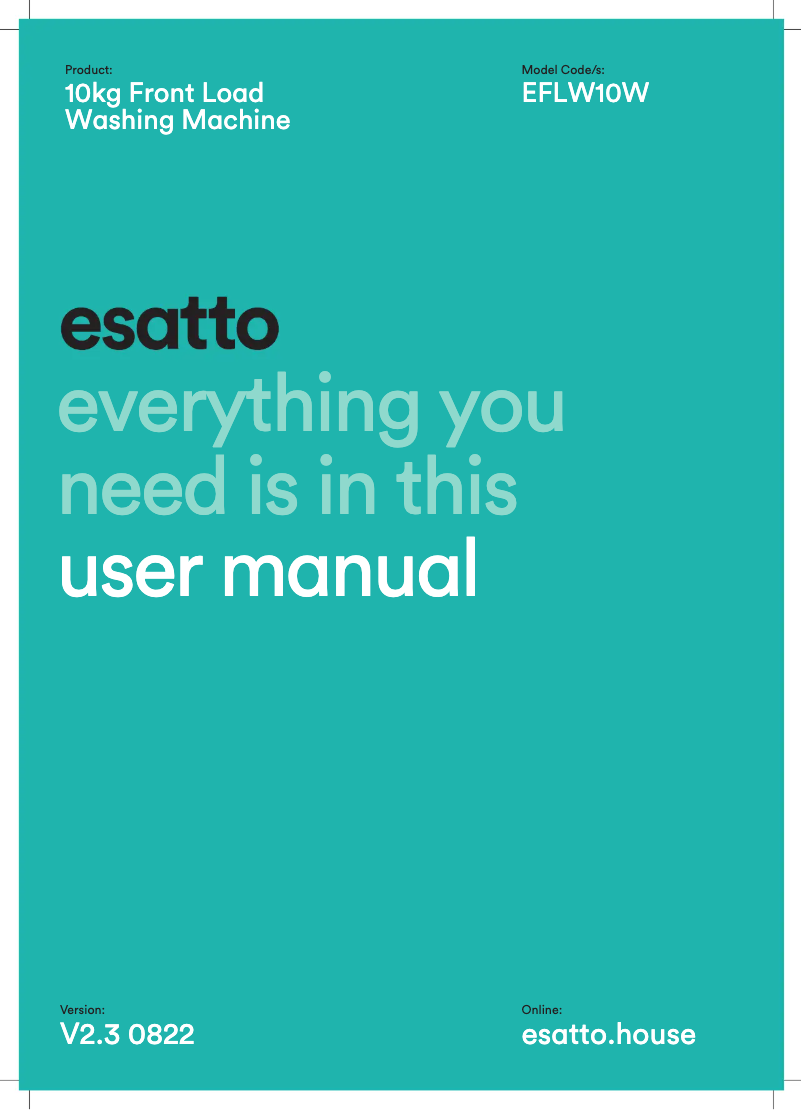 First page image of the manual for EFLW10W