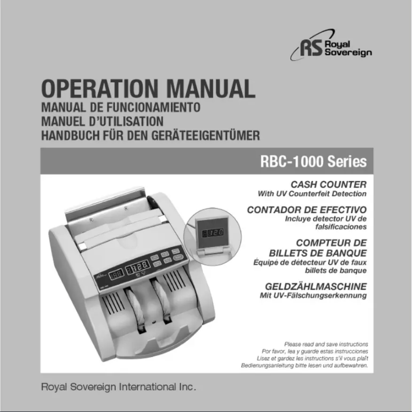 Page 1 of the manual User Manual Royal Sovereign RBC-1000