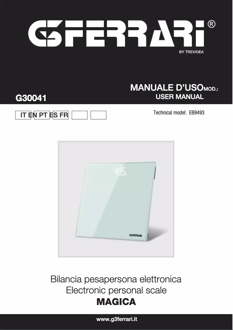 Page 1 de la notice Manuel utilisateur G3 Ferrari Magica G30041