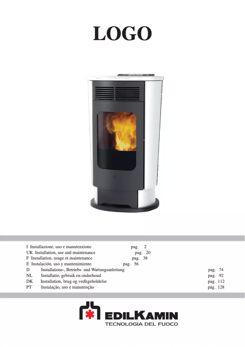 Page 1 of the manual User Manual Edilkamin LOGO