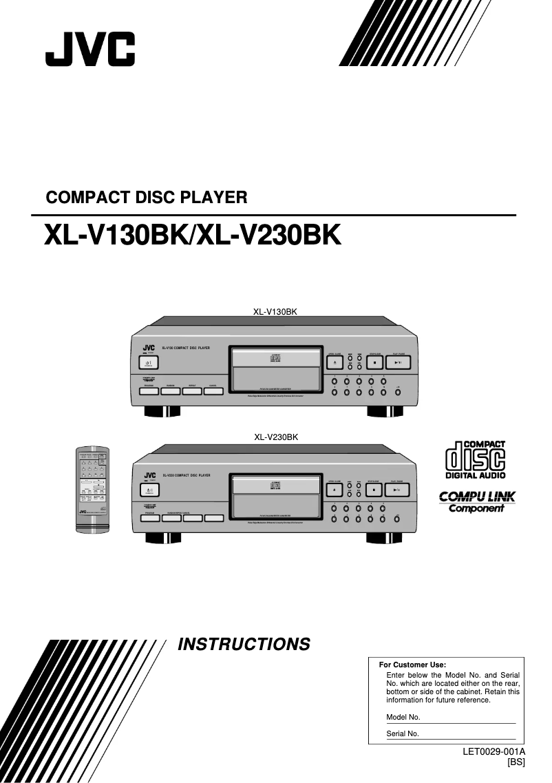 First page image of the manual for XL-V230BK