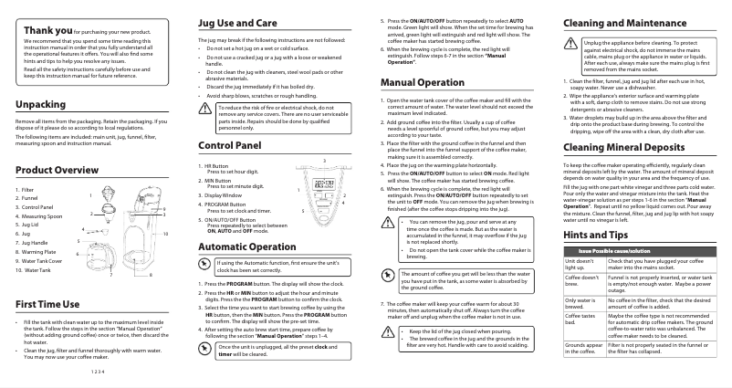 First page image of the manual for LC12DCB17