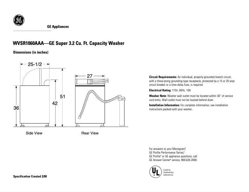 First page image of the manual for WVSR1060AAA