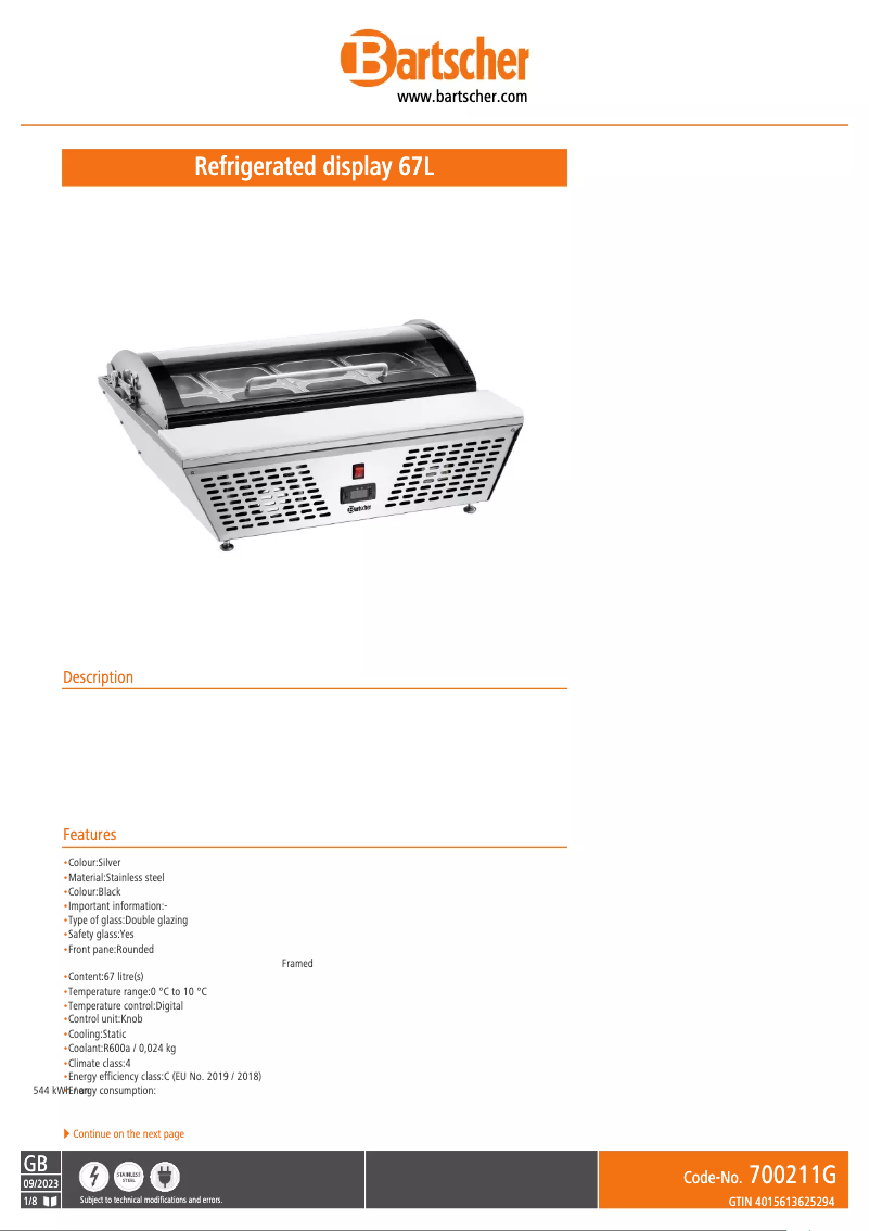 First page image of the manual for 700211G