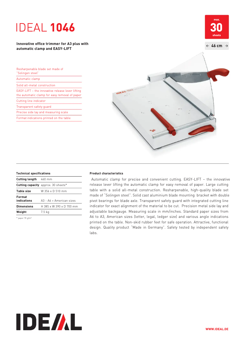 First page image of the manual for 1046