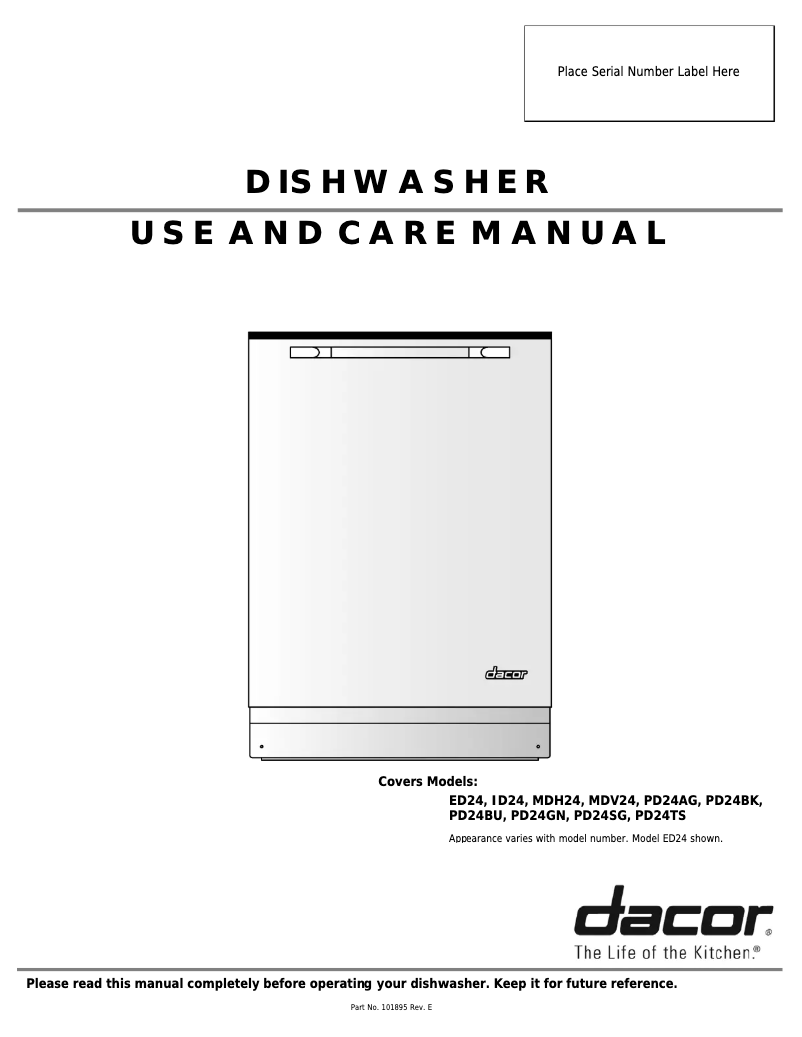 First page image of the manual for PD24AG