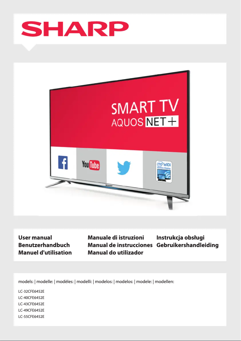 Page 1 of the manual User Manual Sharp LC-40CFE6452E