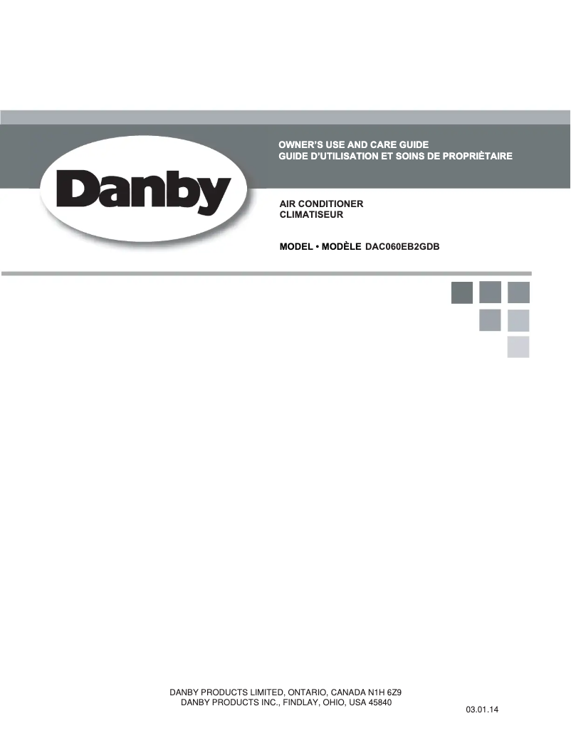 First page image of the manual for DAC060EB2GDB