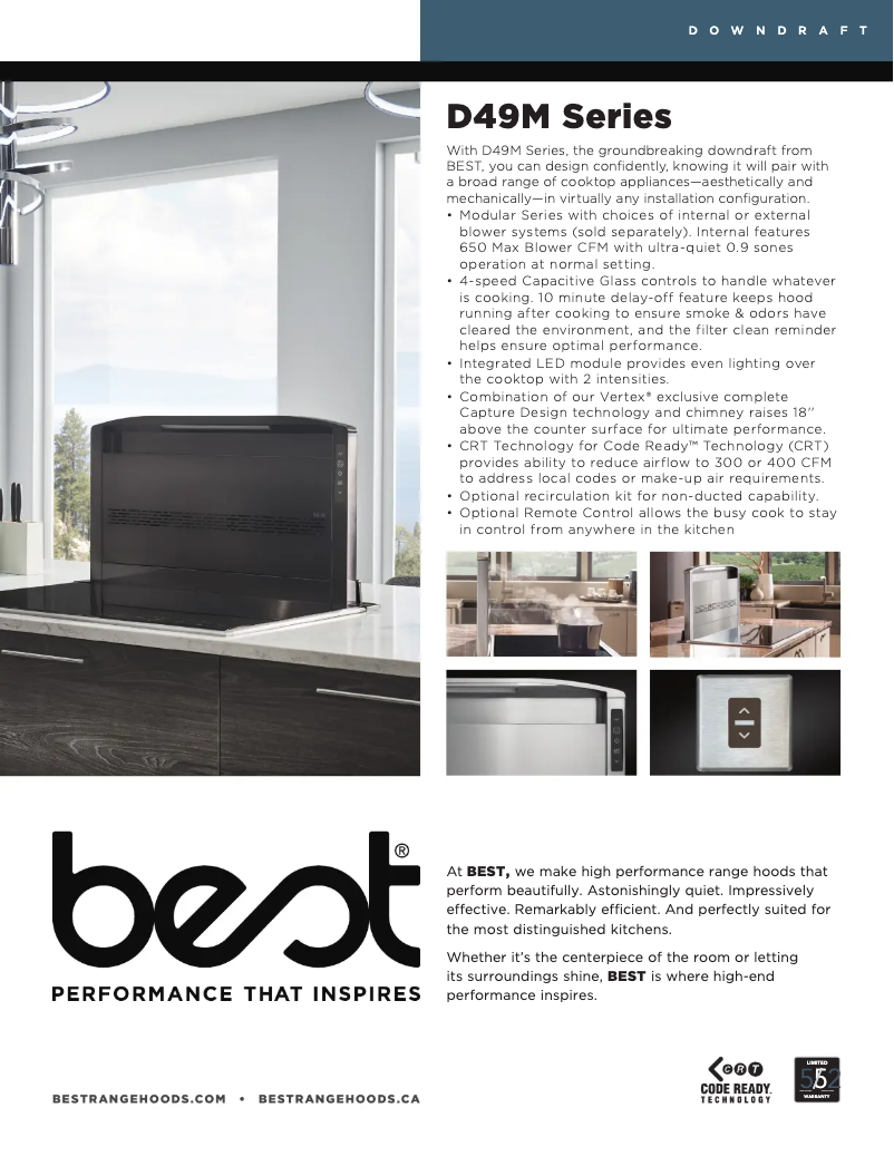 Page 1 of the manual Technical Sheet Best D49M36BLS