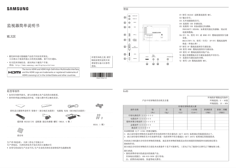 Page 1 of the manual Installation Guide Samsung ML55E