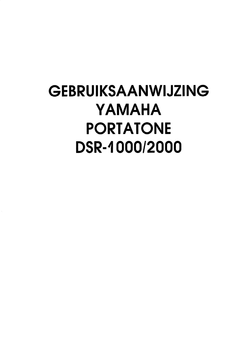 First page image of the manual for Portatone DSR-2000