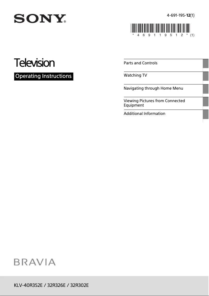 Page 1 of the manual User Manual Sony Bravia KLV-32R302E