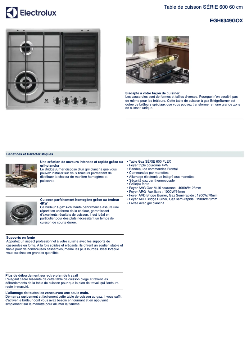 First page image of the manual for EGH6349GOX