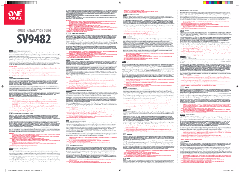 Page 1 of the manual User Manual One for all SV 9482