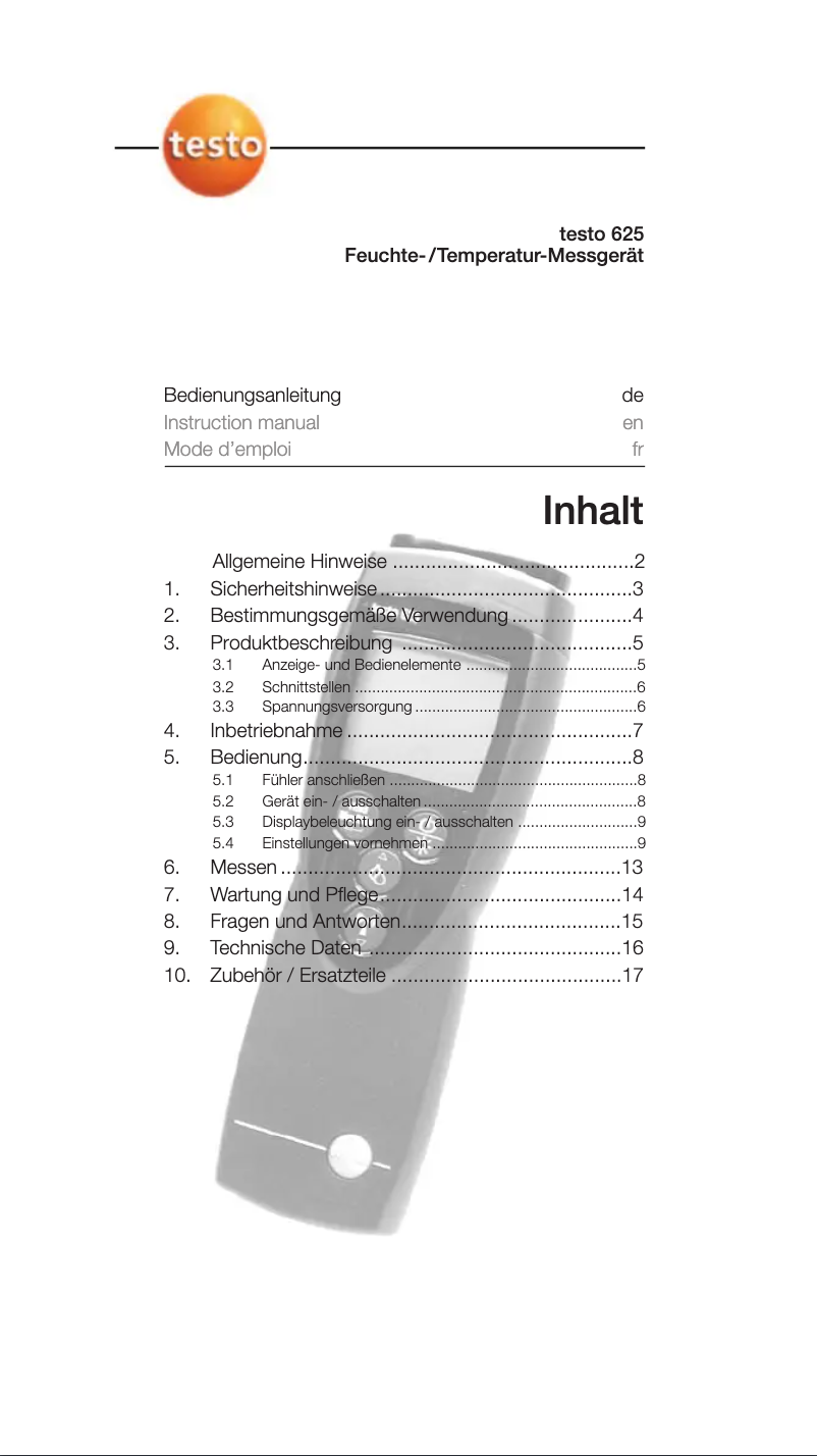 First page image of the manual for 625