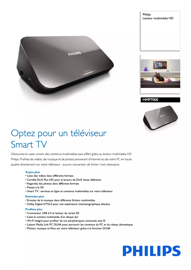 Page 1 of the manual Technical Sheet Philips HMP7000