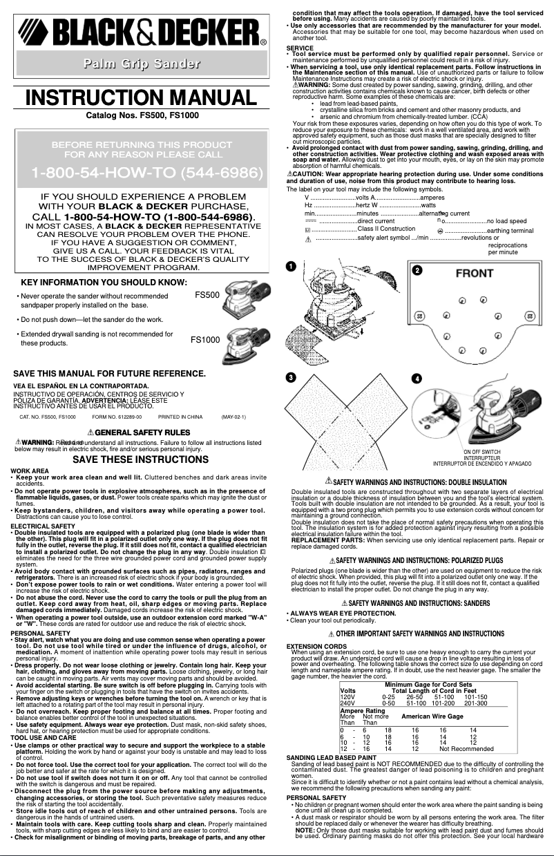 First page image of the manual for FS500