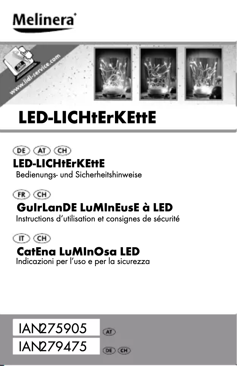 Page 1 of the manual User Manual Melinera HG01171