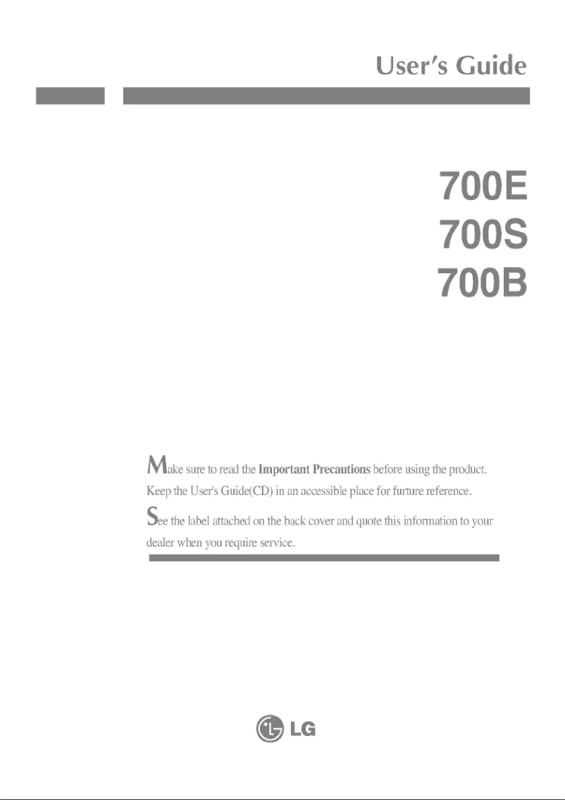 Page 1 of the manual User Manual LG 700EK