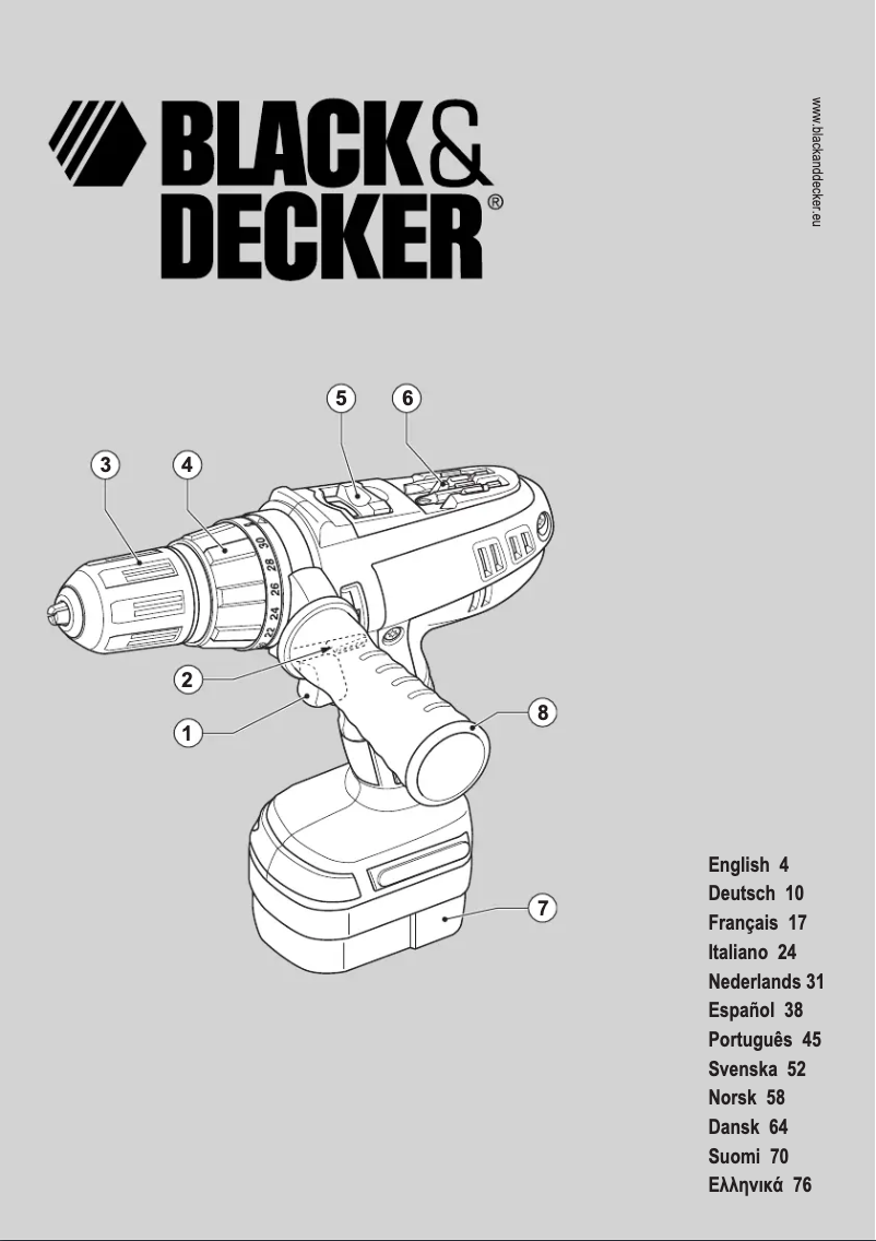 Page 1 of the manual User Manual Black & Decker HP148F3