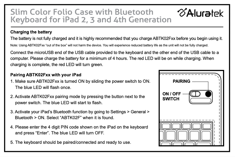 First page image of the manual for ABTK02FSB