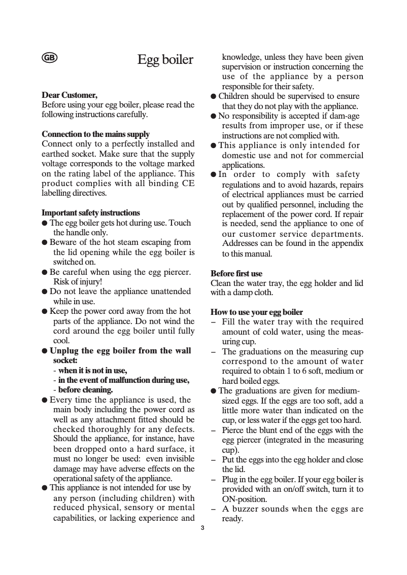 First page image of the manual for EK 3052