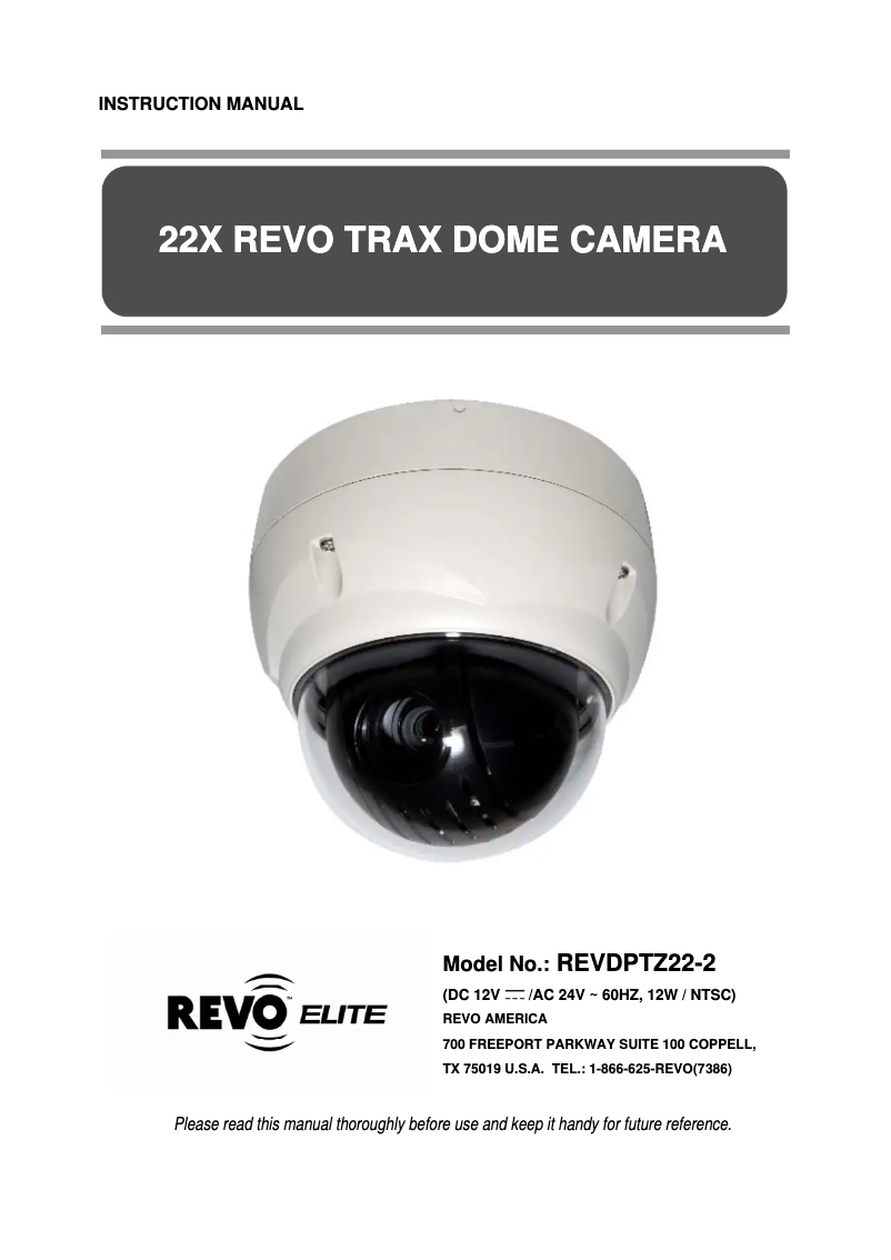 Page 1 of the manual User Manual REVO REVDPTZ22-2